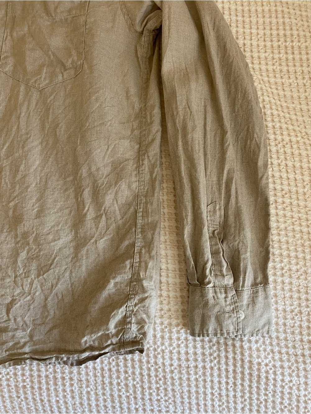 MUJI Men’s 100% Linen Stand Collar Shirt in Natural - L - Picture 11 of 16